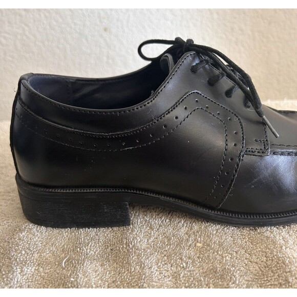JOSEPH ABBOUD  Mens Size 8.5 Frost Black Shine Oxford Dress Shoes Lace Up